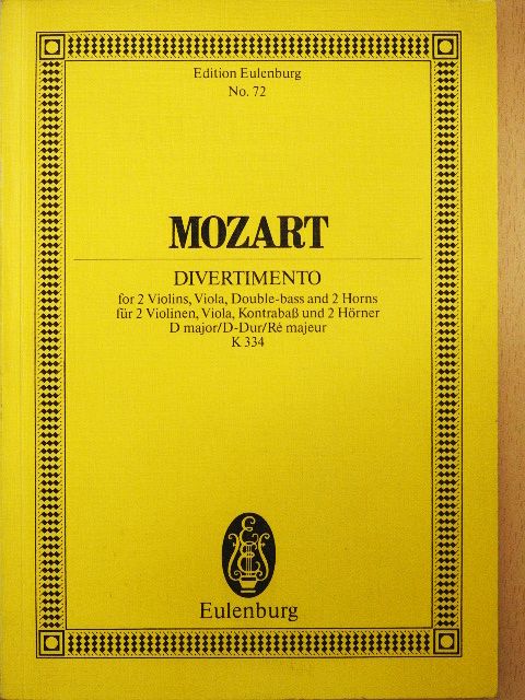 Wolfgang Amadeus Mozart - Divertimento [antikvár]