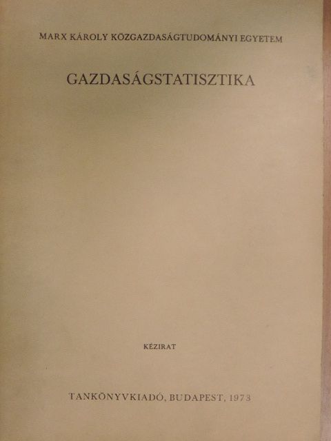 Dr. Benedecki Jánosné - Gazdaságstatisztika [antikvár]