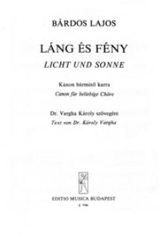 BÁRDOS LAJOS - LÁNG ÉS FÉNY - KÁNON