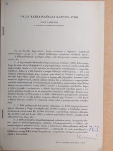 Nagy Lászlóné - Paleoklimatológiai kapcsolatok [antikvár]