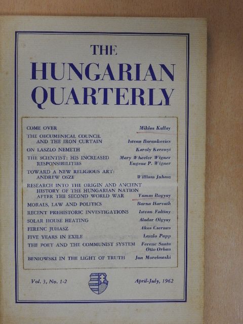 Barankovics István - The Hungarian Quarterly April-July, 1962 [antikvár]