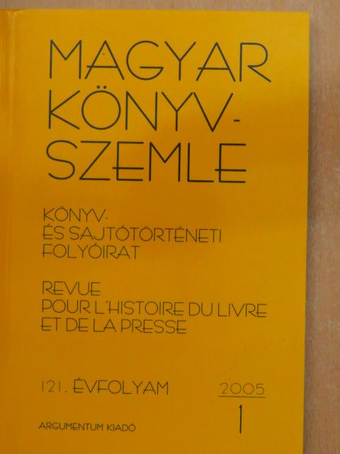 Bálint Gábor - Magyar Könyvszemle 2005/1. [antikvár]