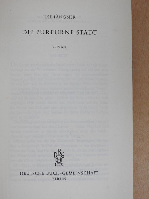 Ilse Langner - Die Purpurne Stadt [antikvár]