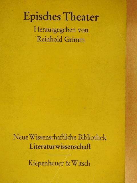 Reinhold Grimm - Episches Theater [antikvár]