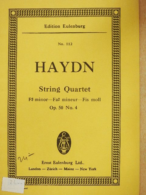 Joseph Haydn - String Quartet No. 47 [antikvár]