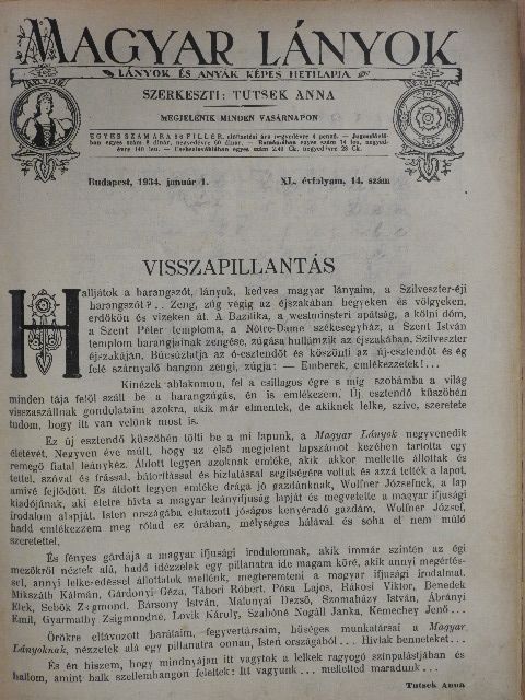 Altay Margit - Magyar Lányok 1934. (nem teljes évfolyam) [antikvár]