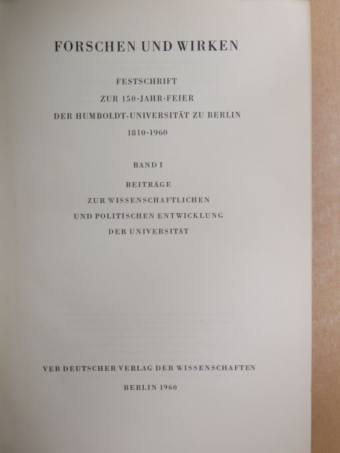 H. Deiters - Forschen und Wirken I. [antikvár]