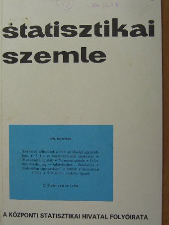 Barta Barnabás - Statisztikai Szemle 1994. október [antikvár]