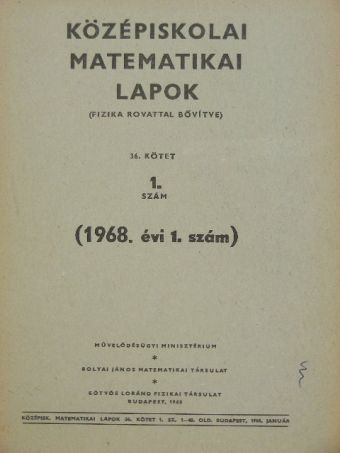 Major János - Középiskolai matematikai lapok 1968/1. [antikvár]