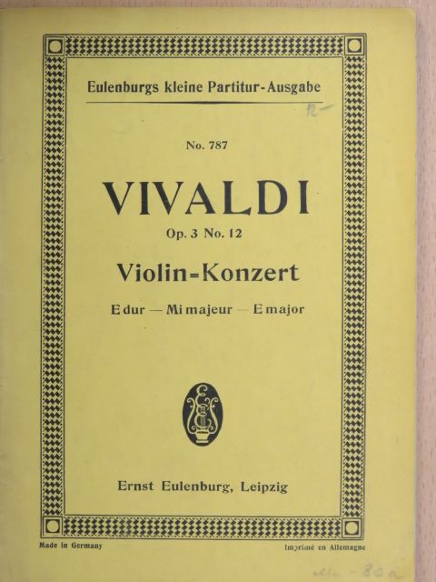 Antonio Vivaldi - Konzert für Violine mit Streichorchester E dur [antikvár]