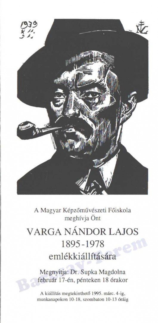 Meghívó Varga Nándor Lajos emlékkiállítására [antikvár]