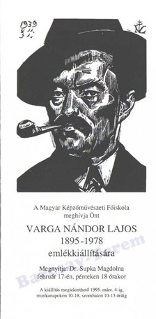Meghívó Varga Nándor Lajos emlékkiállítására [antikvár]