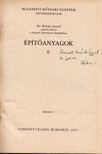 Dr. Kilián József - Építőanyagok II. [antikvár]