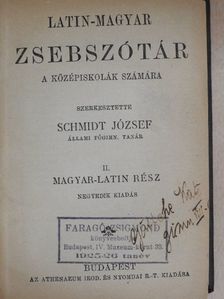 Latin-magyar zsebszótár II. [antikvár]