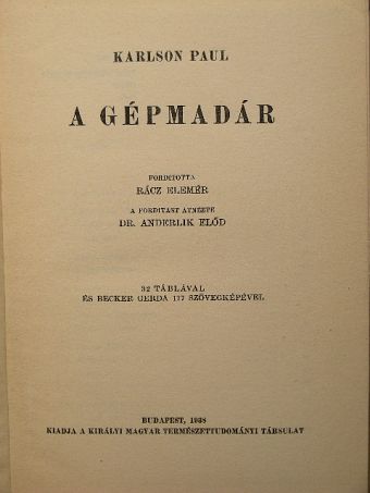 Paul Karlson - A gépmadár [antikvár]