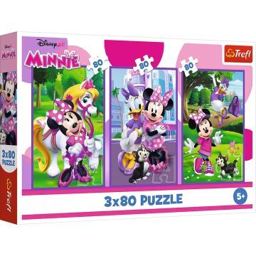 Trefl: Minnie egér és barátai - 3 x 80 darabos puzzle