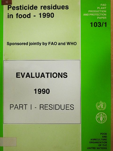 Pesticide residues in food - 1990 [antikvár]
