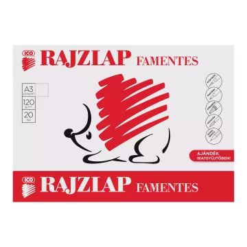 ICO Süni: Rajzlap - A/3-as, famentes, 20 db-os