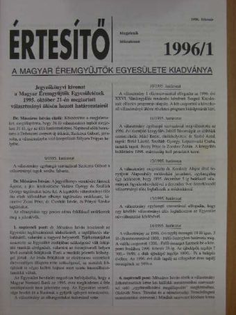 Dr. Szabó Antal - Értesítő 1996/1. [antikvár]