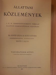 Dr. Horváth Géza - Állattani Közlemények 1917-1920/1-4. [antikvár]