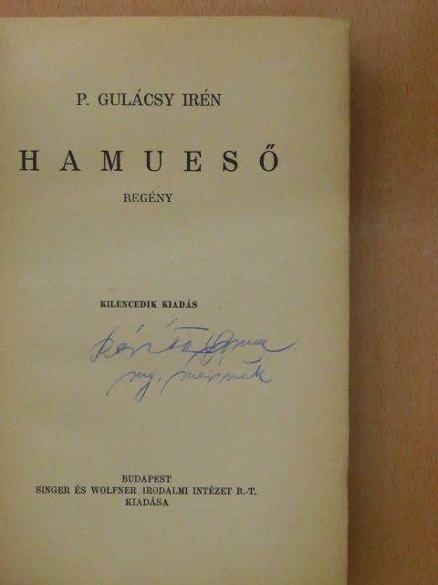 P. Gulácsy Irén - Hamueső [antikvár]