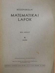 Turán Pál - Középiskolai matematikai lapok 1958. évi 4. szám [antikvár]