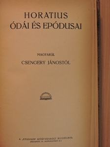 Csengery János - Horatius ódái és epódusai I-II. [antikvár]
