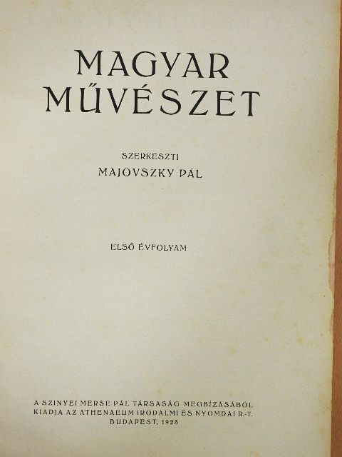 Elek Artúr - Magyar Művészet 1925. (nem teljes évfolyam) [antikvár]