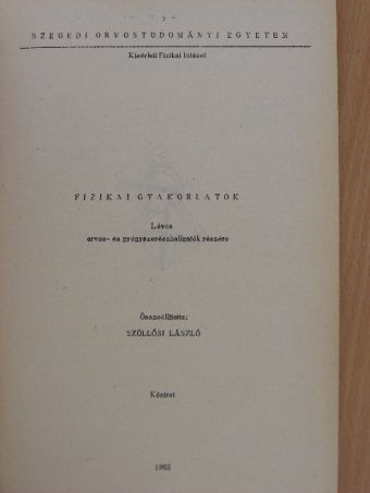 Fizikai gyakorlatok [antikvár]
