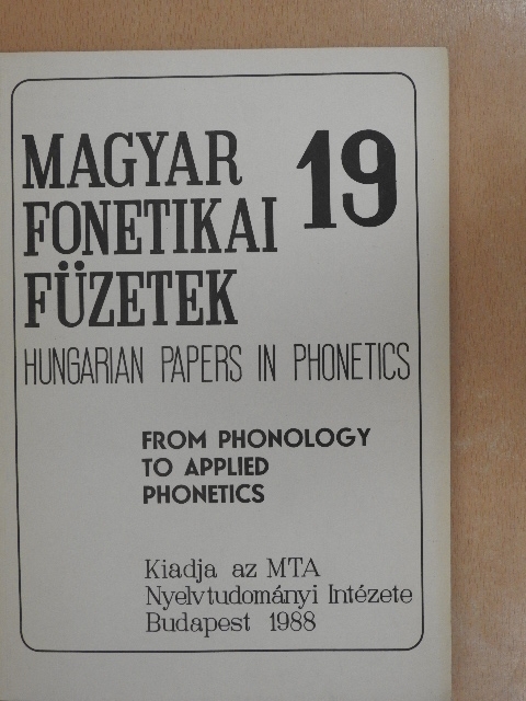 Éva Földi - From Phonology to Applied Phonetics [antikvár]