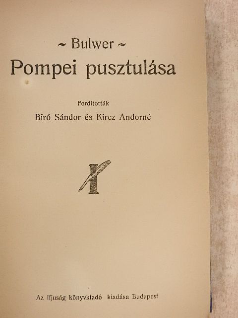 Bulwer - Pompei pusztulása [antikvár]