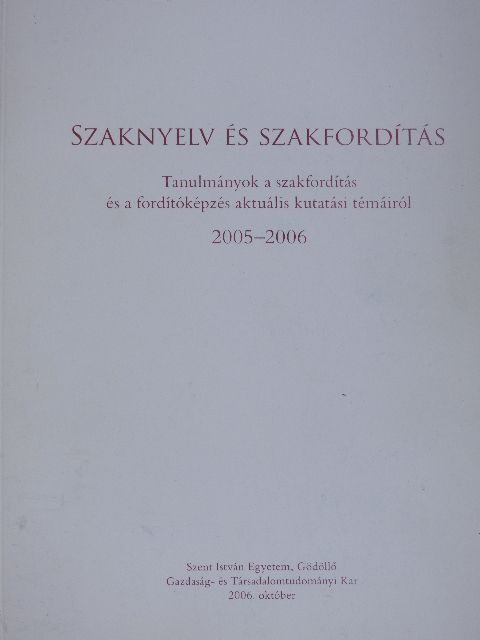 Cs. Jónás Erzsébet - Szaknyelv és szakfordítás [antikvár]