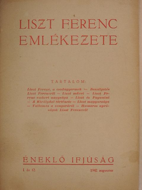 Éneklő Ifjúság 1942. augusztus [antikvár]