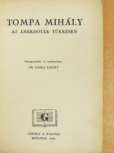 Tompa Mihály az anekdóták tükrében [antikvár]