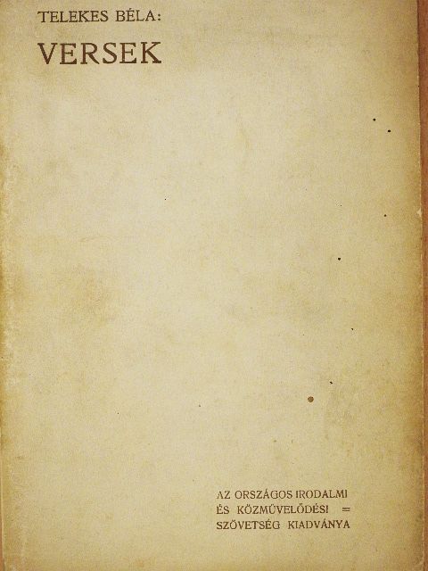 Telekes Béla - Versek [antikvár]