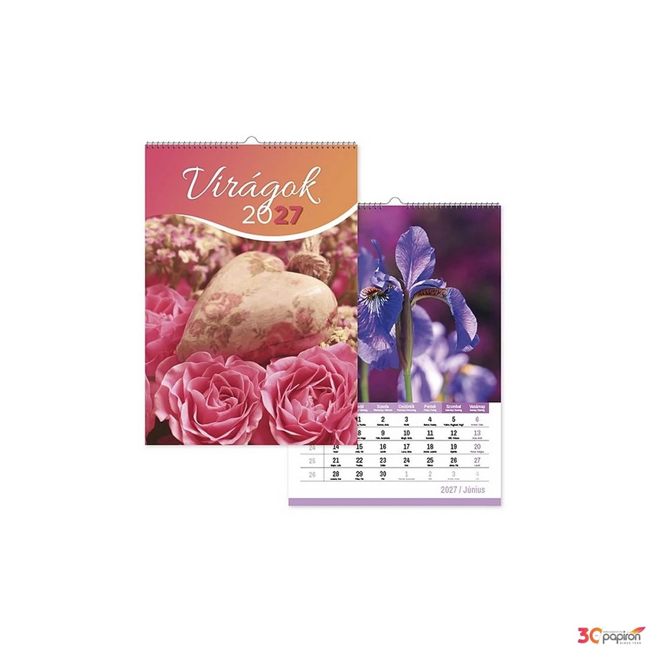P4111 - 0257 - Naptár fali pd Virágok 30x42 cm 2027