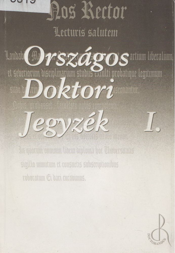 Országos Doktori Jegyzék I. [antikvár]