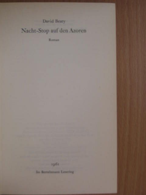 David Beaty - Nacht-Stop auf den Azoren [antikvár]
