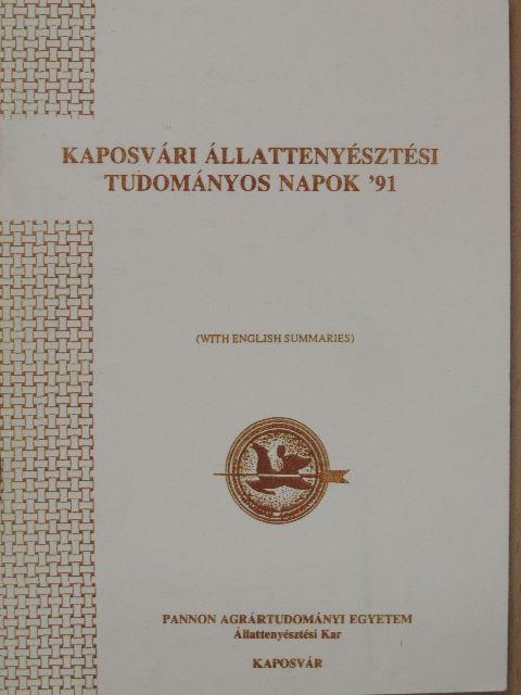 Dr. Alois Basler - Kaposvári Állattenyésztési Tudományos Napok '91 [antikvár]