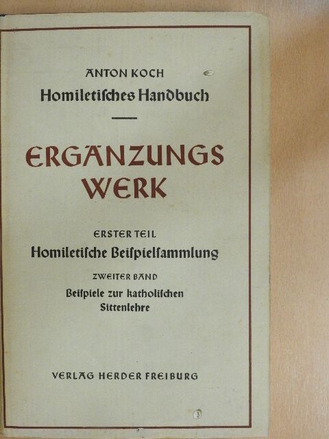 Anton Koch - Ergänzungswerk I/2. [antikvár]