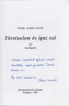Török András István - Történelem és igaz szó (dedikált) [antikvár]
