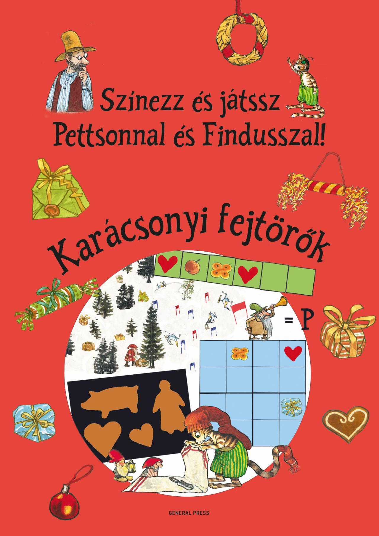 Sven Nordqvist - Színezz és játssz Pettsonnal és Findusszal! - Karácsonyi fejtörők