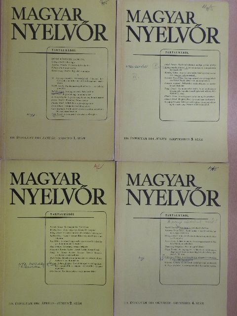 Balázs Géza - Magyar Nyelvőr 1994. január-december [antikvár]