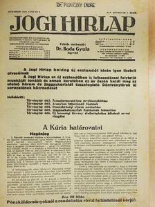 Jogi Hirlap 1942. január-december [antikvár]