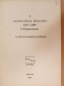 A Hidrológiai Közlöny 1971-1980 évfolyamainak tartalomjegyzéke [antikvár]