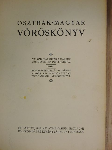 Osztrák-magyar vöröskönyv [antikvár]