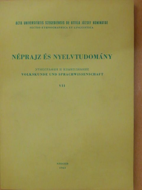Bodnár Ferenc - Néprajz és nyelvtudomány VII. [antikvár]