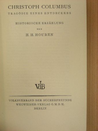 H. H. Houben - Christoph Columbus [antikvár]