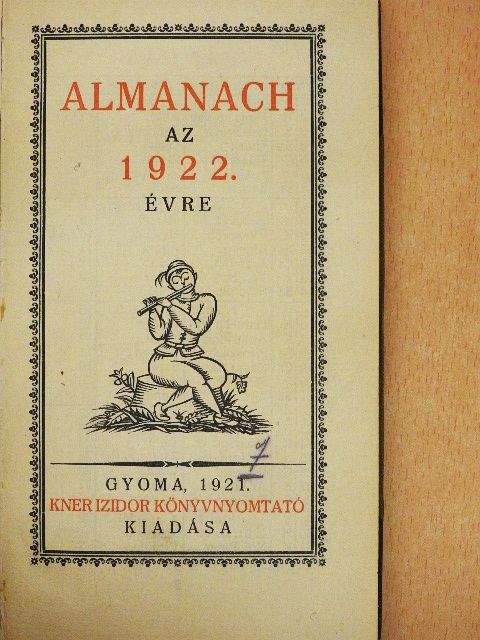 Andrád Sámuel - Almanach az 1922. évre [antikvár]