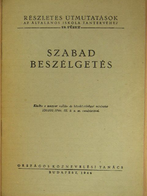 Szabad beszélgetés [antikvár]